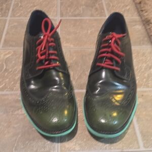 Cole Haan Green Derbys with Green Sole